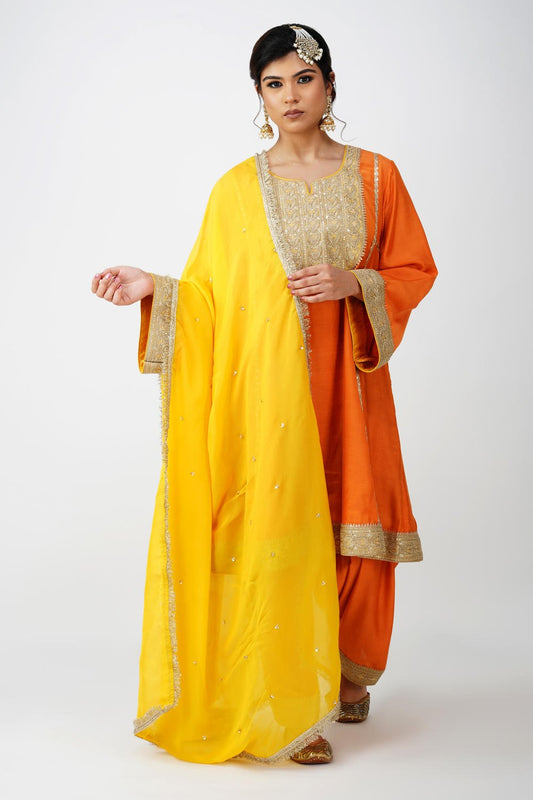 Saffron Royal Heritage Suit Set