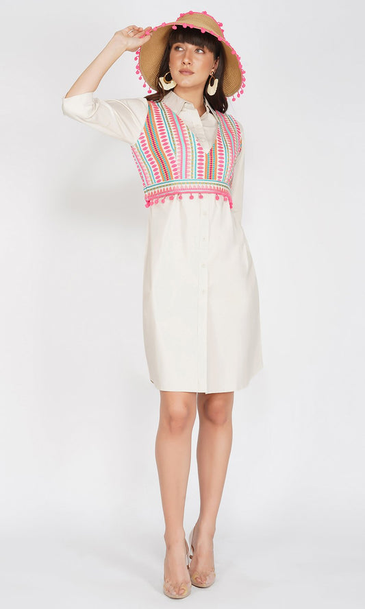 Beige Shirt Dress