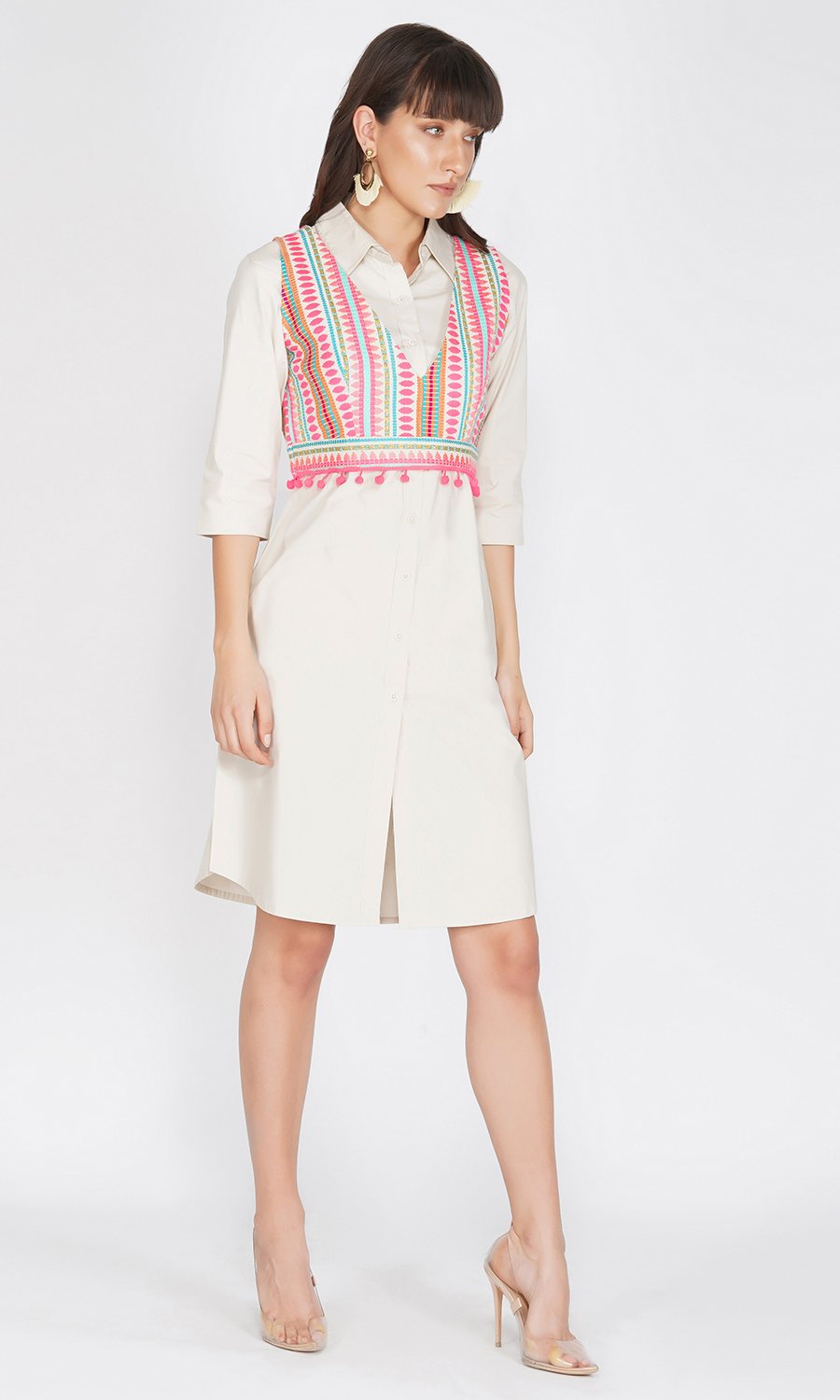 Beige Shirt Dress
