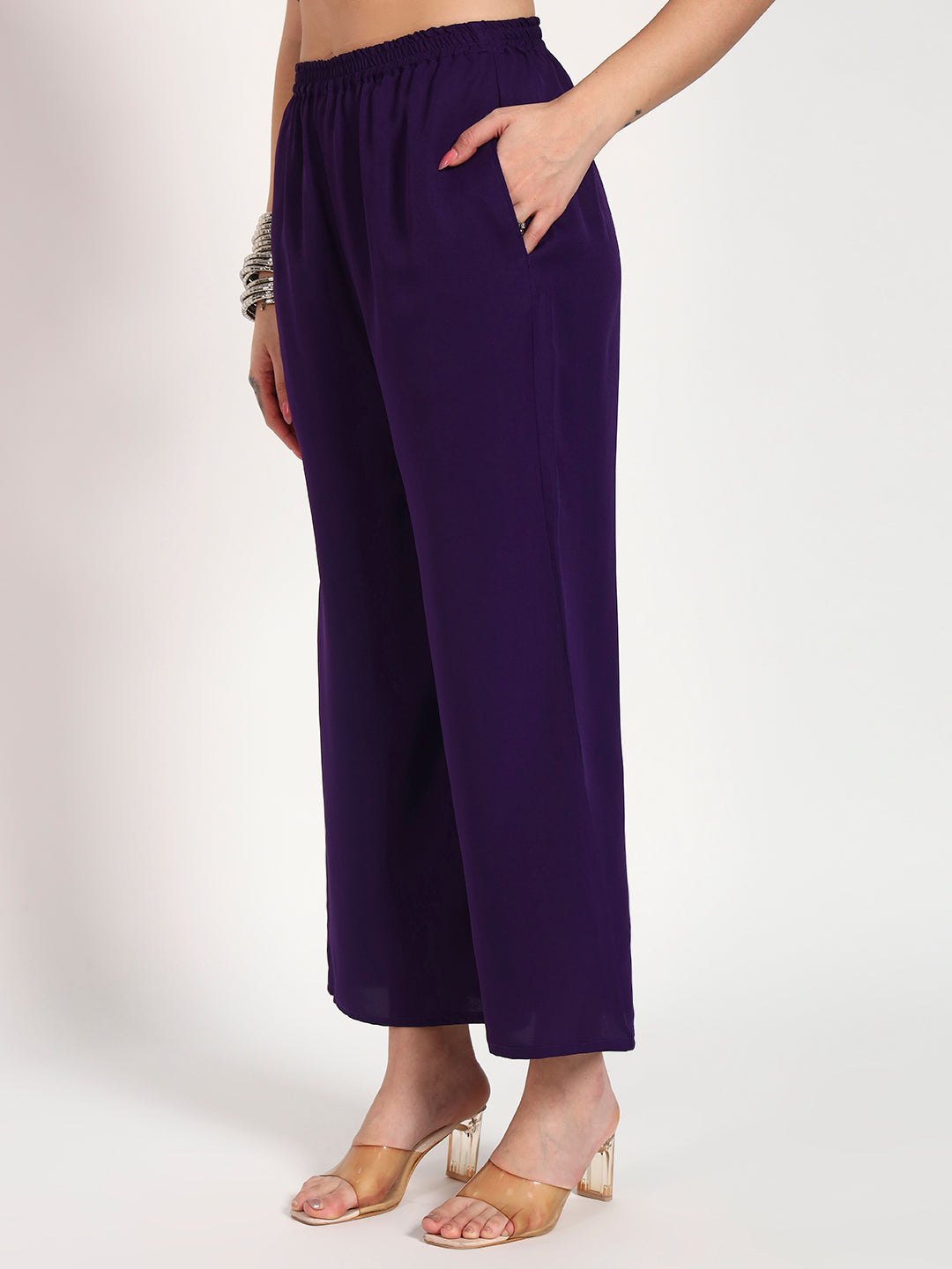 Purple Bandhani Georgette Drape Kaftan Set