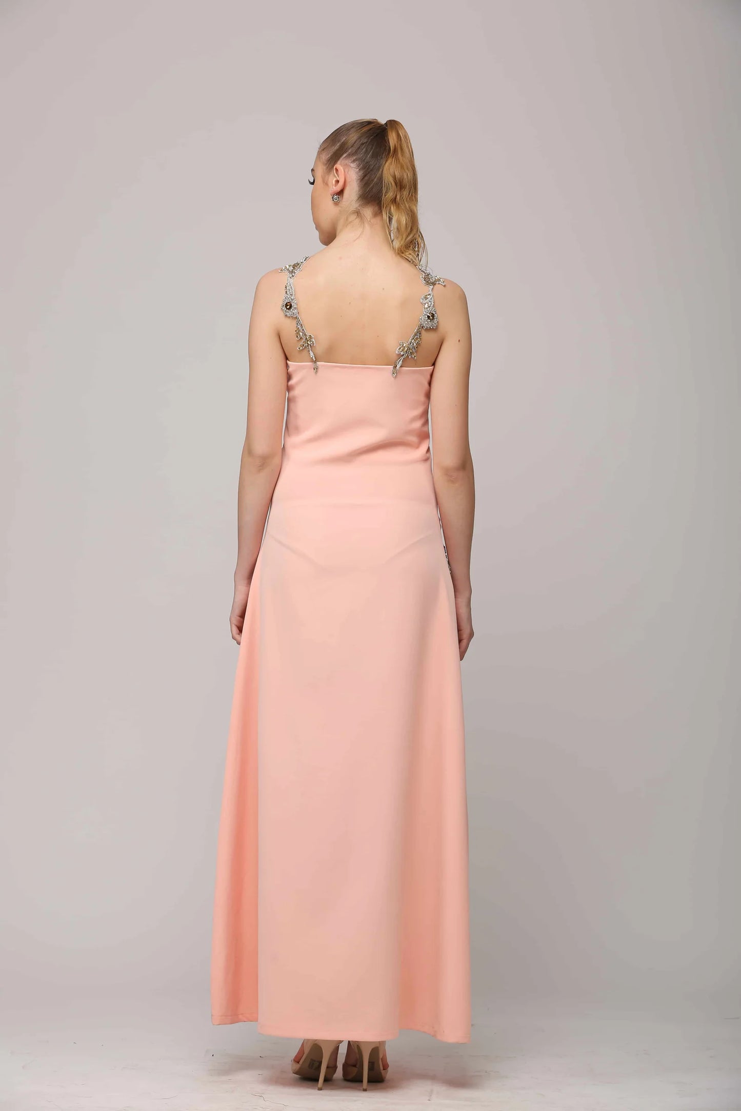 SAI 112 Glamorous Peach Gown