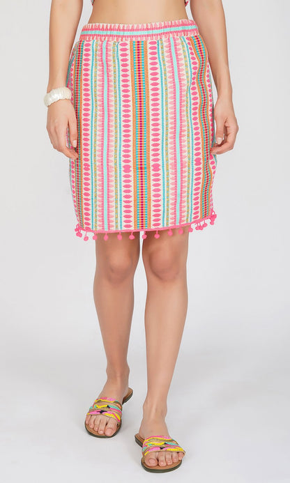 Multicolor Tube Top with Skirt (Set of 2)