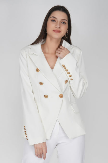White gold buttons blazer