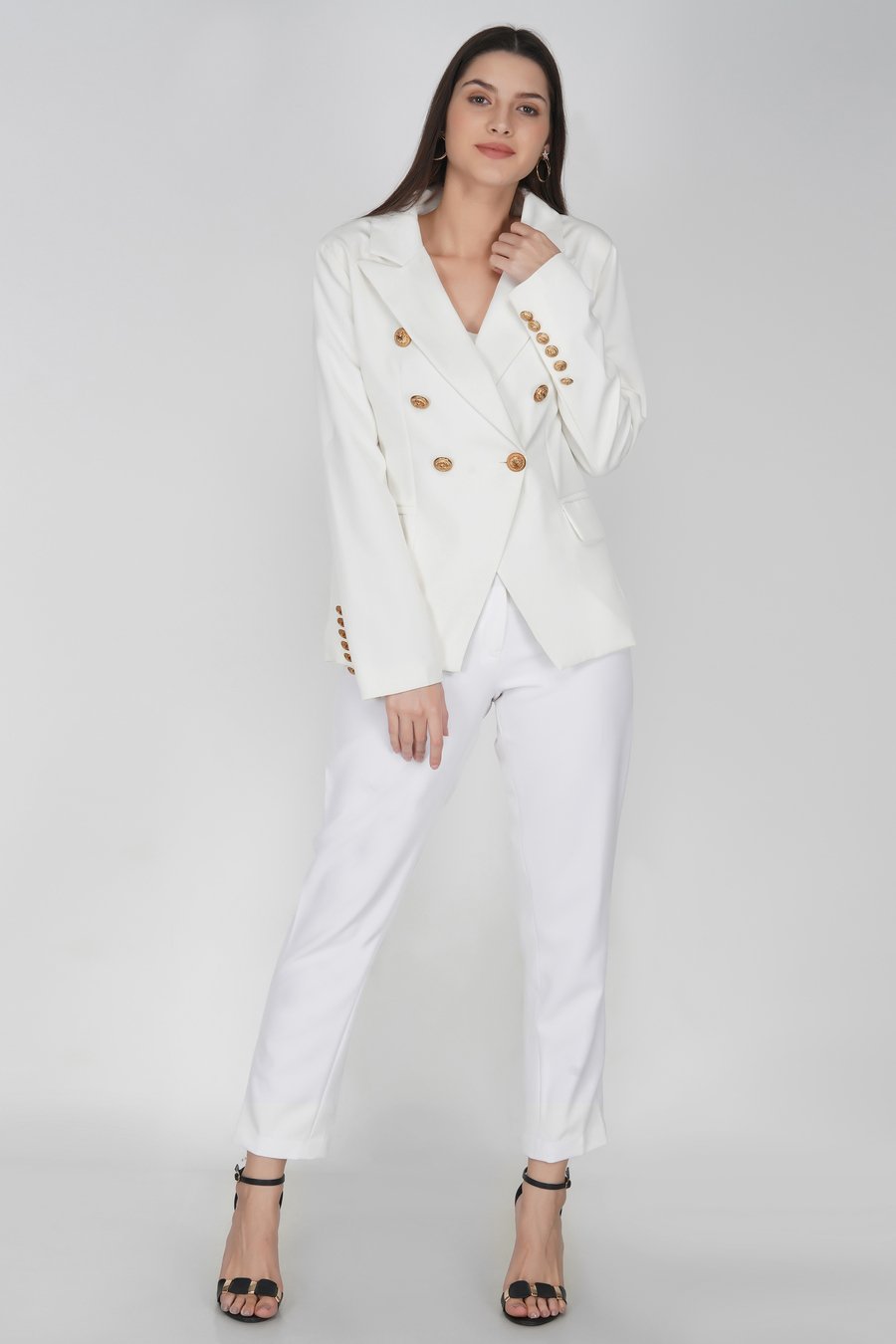 White gold buttons blazer
