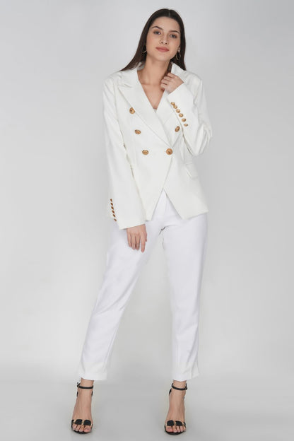 White gold buttons blazer