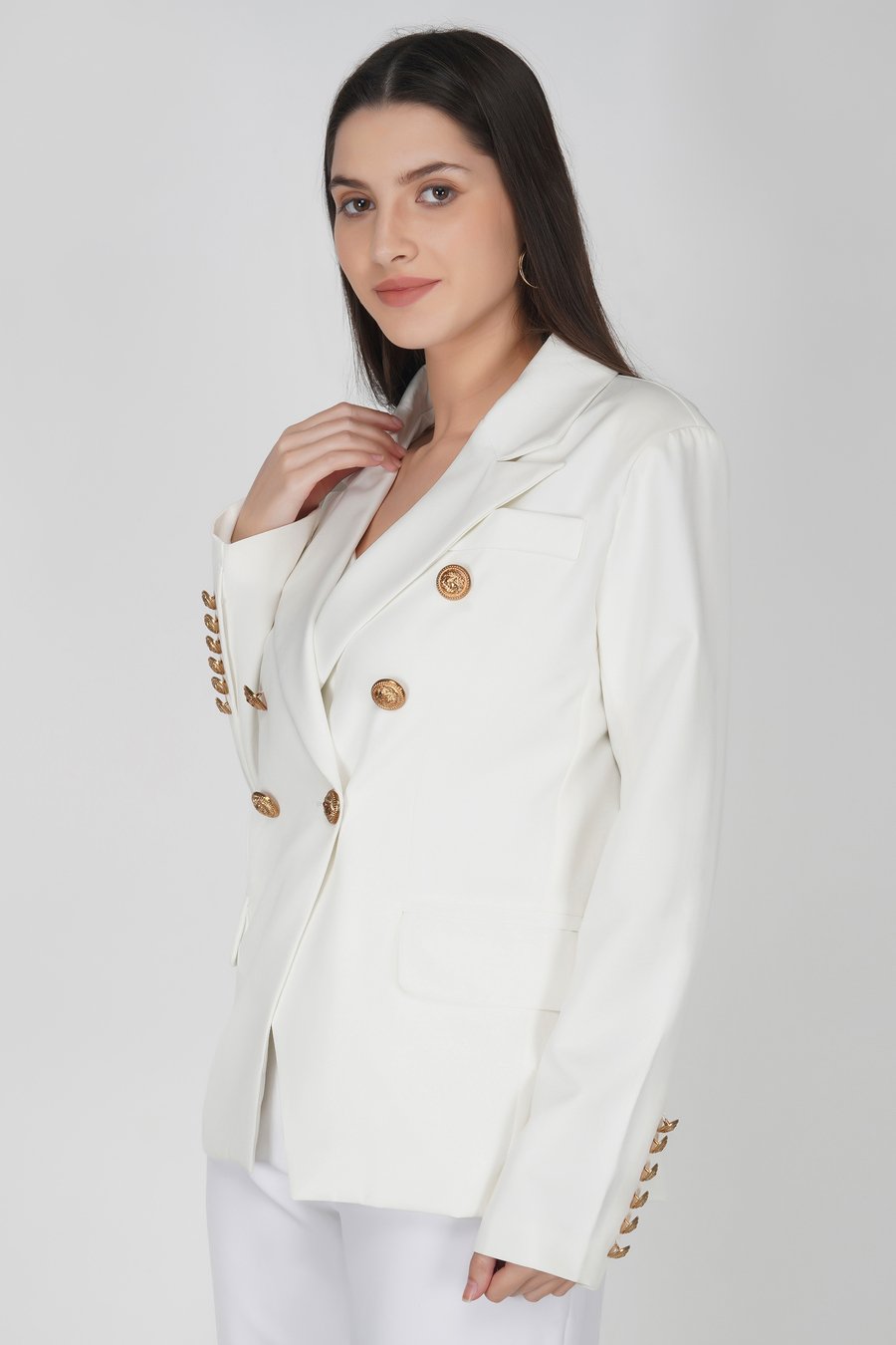 White gold buttons blazer
