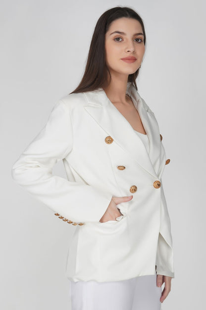 White gold buttons blazer