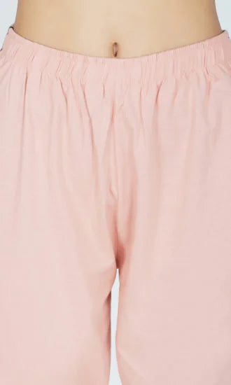 Solid Pink Pajama Night Suit Set