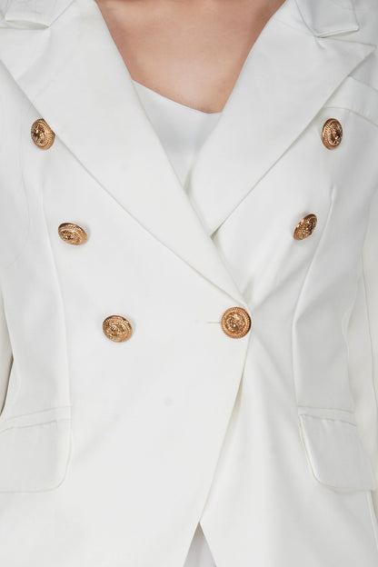 White gold buttons blazer