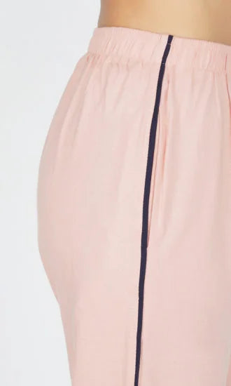 Solid Pink Pajama Night Suit Set