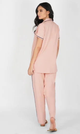 Solid Pink Pajama Night Suit Set
