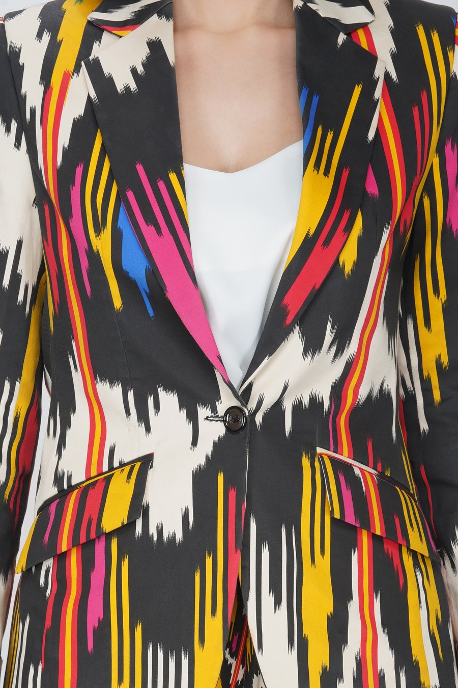 Ikat print blazer set