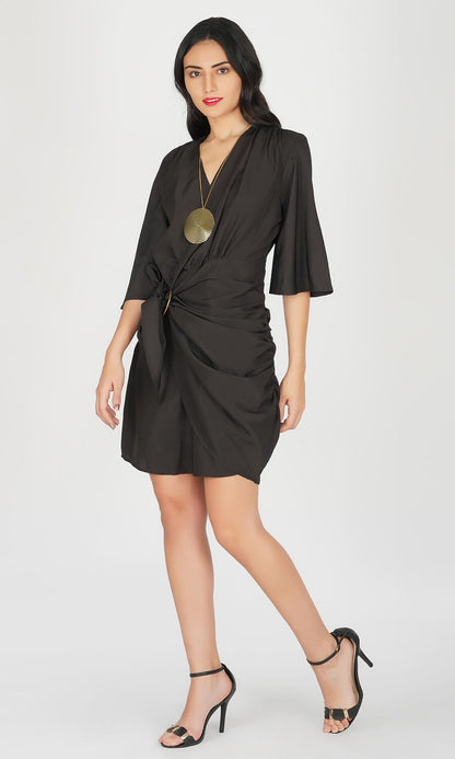 Kovet Black Wrap-Around Dress