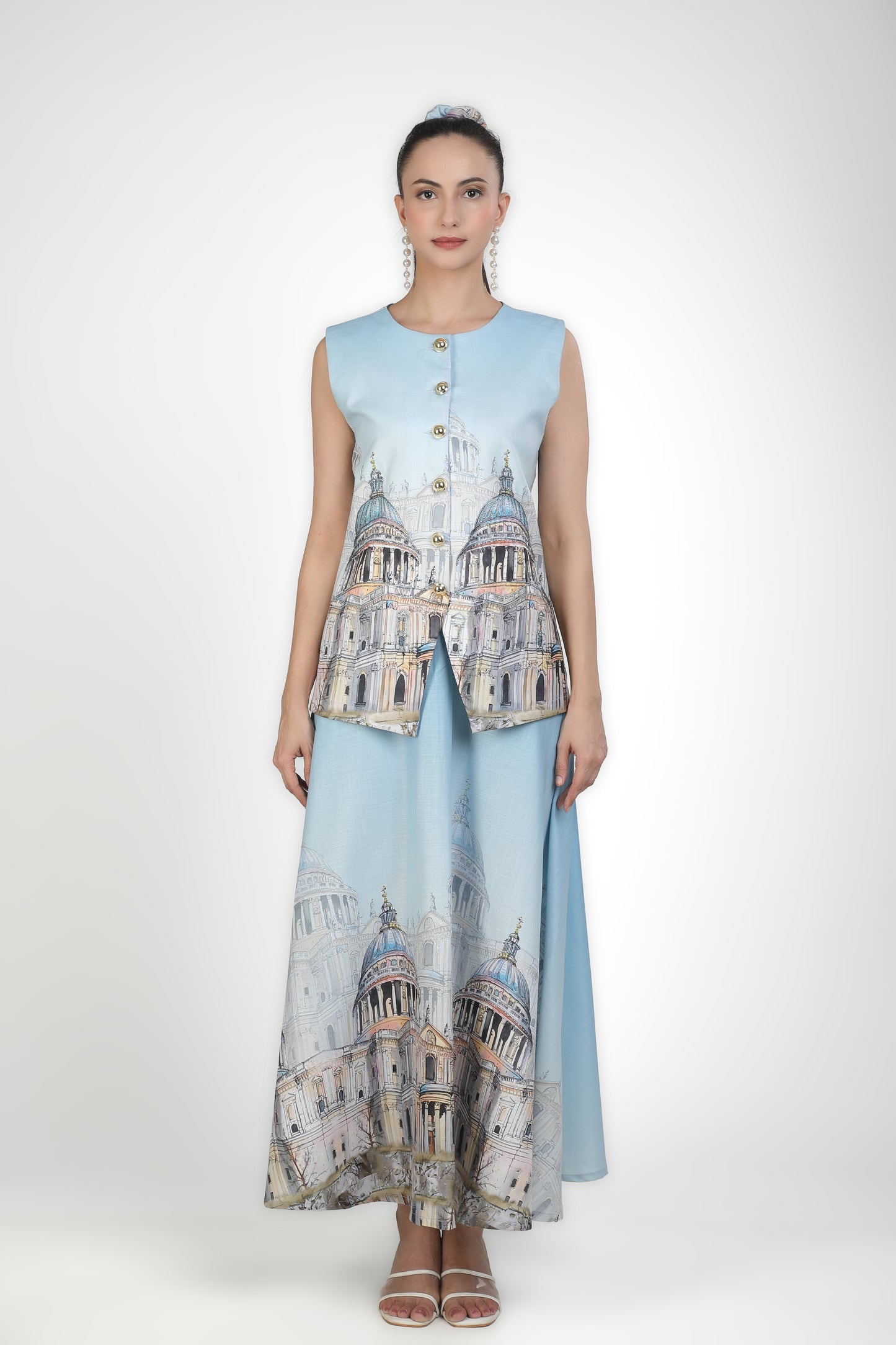 Azure Dome Digital Print Vest