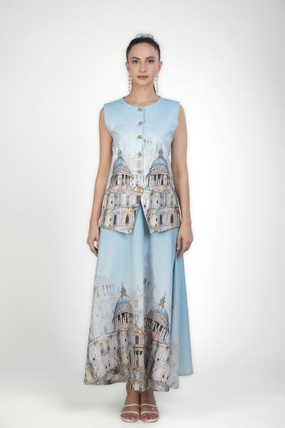 Azure Dome Digital Print Vest