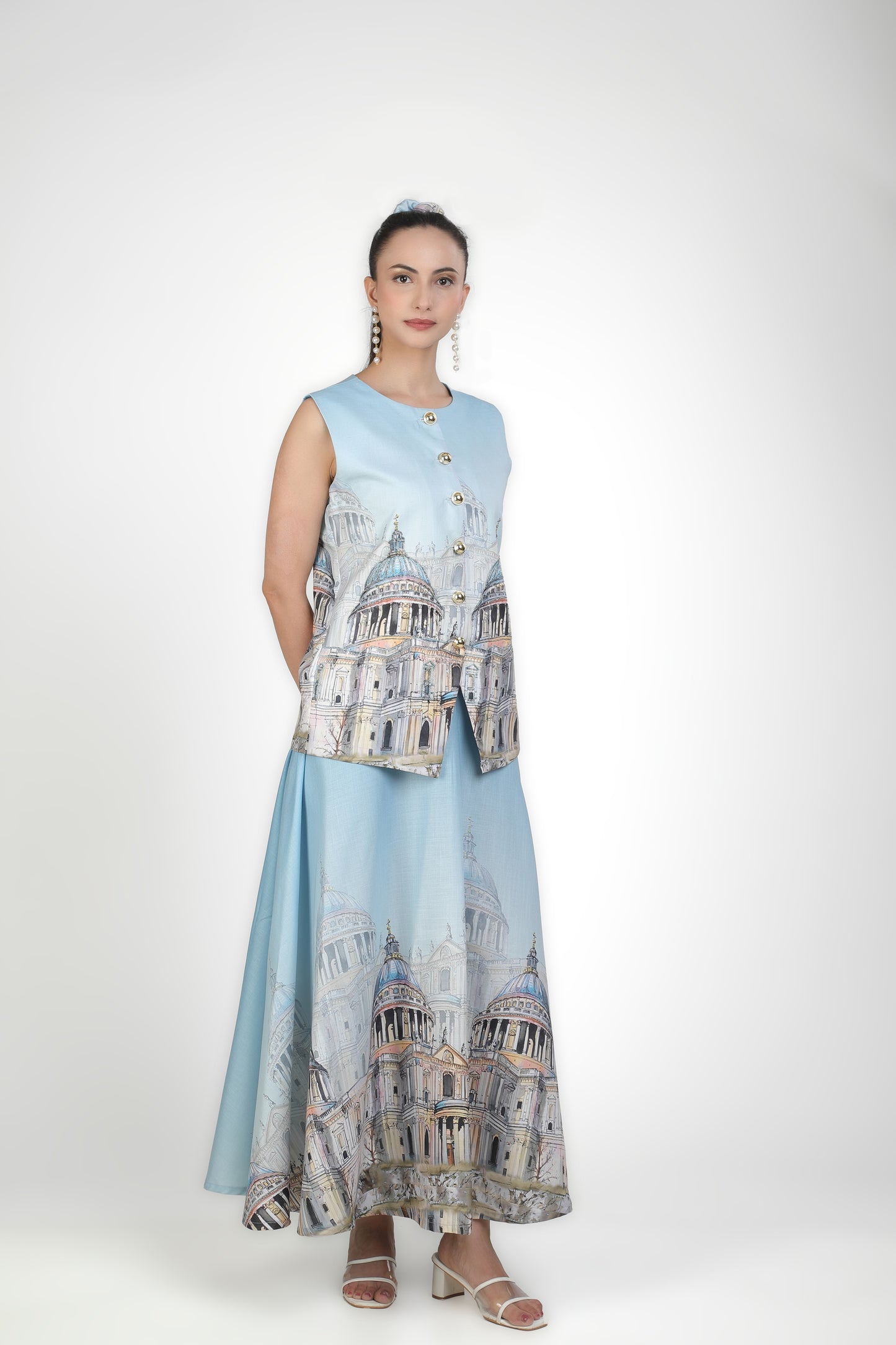 Azure Dome Digital Print Vest