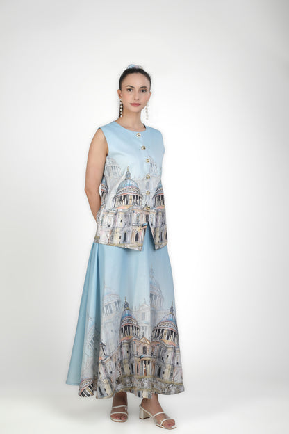 Azure Dome Digital Print Vest