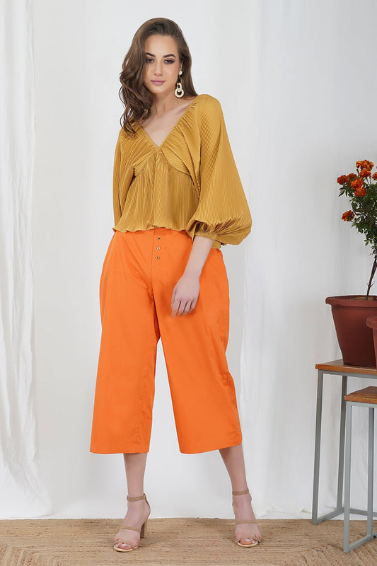 Beige Crinkle Top