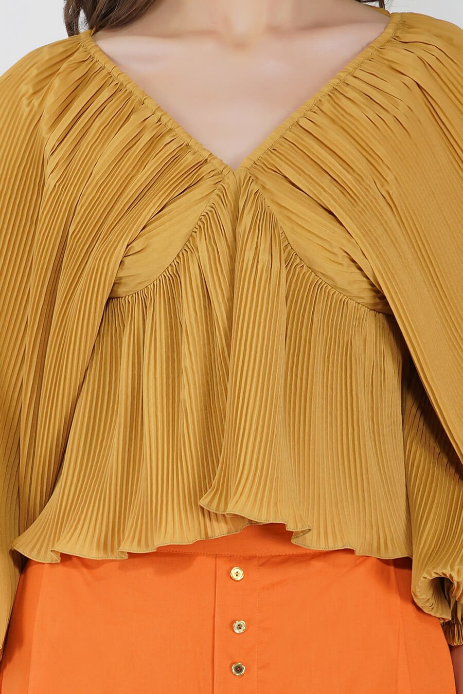 Beige Crinkle Top