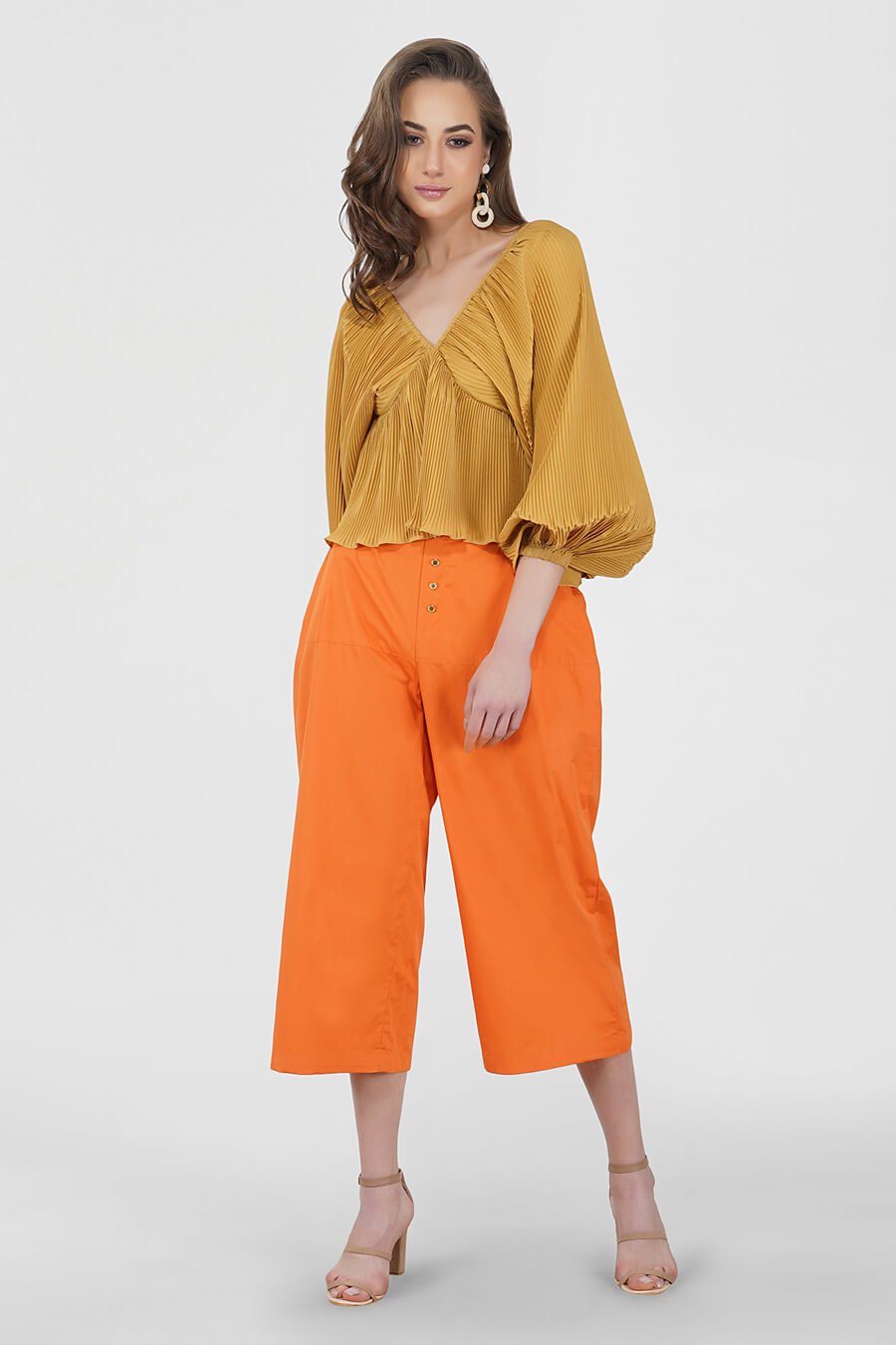 Beige Crinkle Top