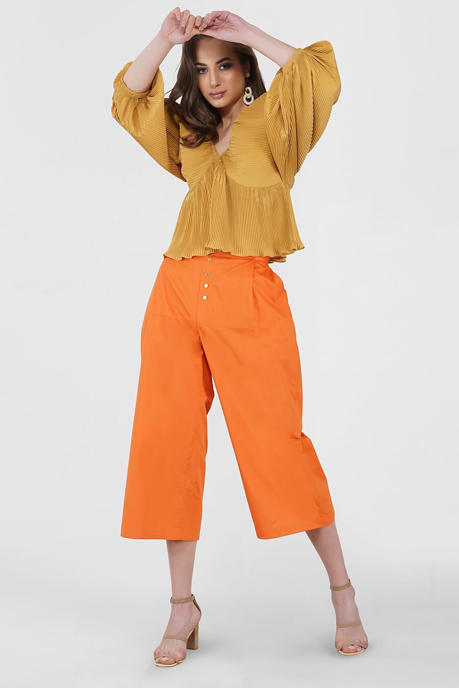Beige Crinkle Top