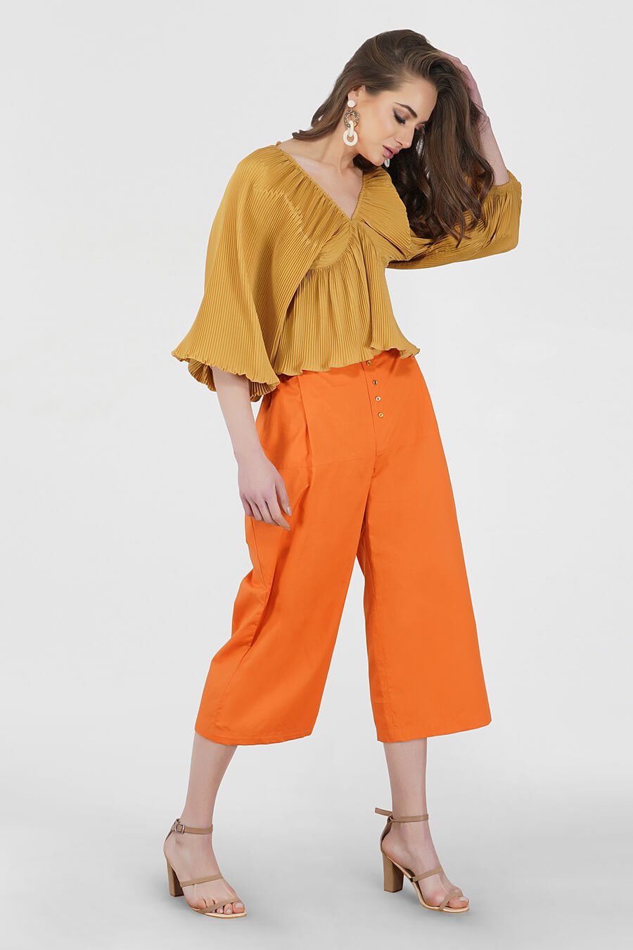 Beige Crinkle Top