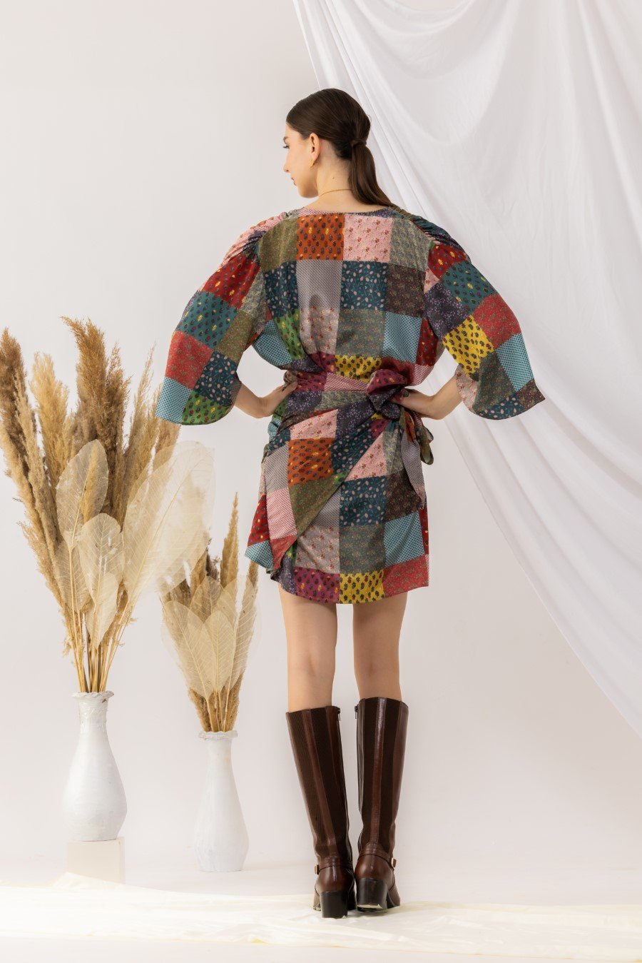 Bohemian digital Printed  Wrap Dress