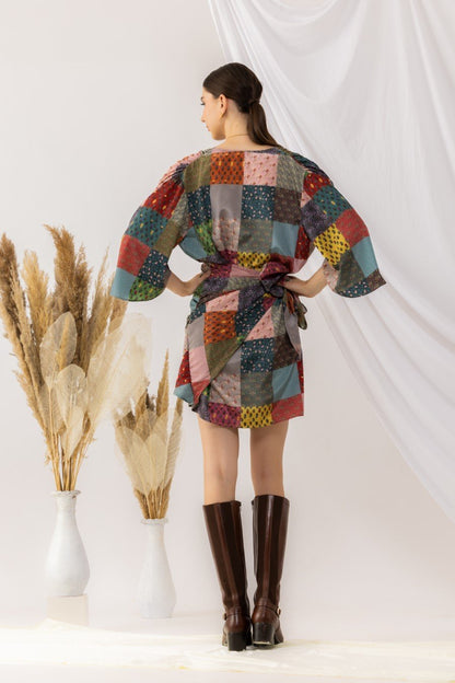 Bohemian digital Printed  Wrap Dress