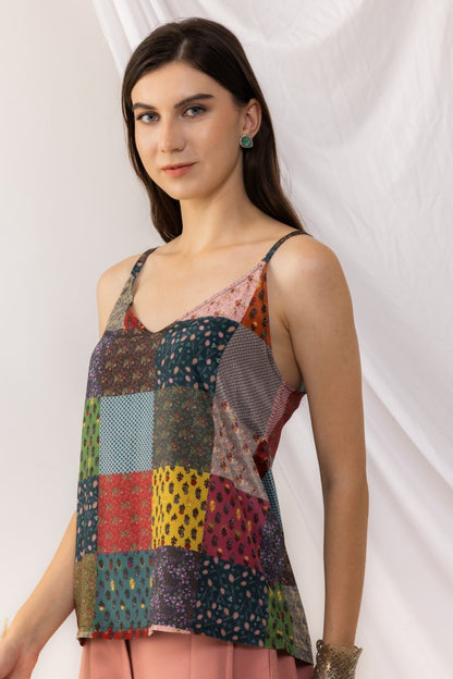 Bohemian Digital Printed Strappy Top