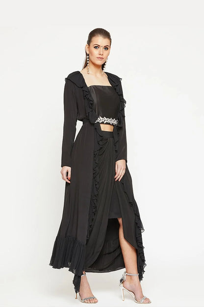 Black Shrug with Dhoti