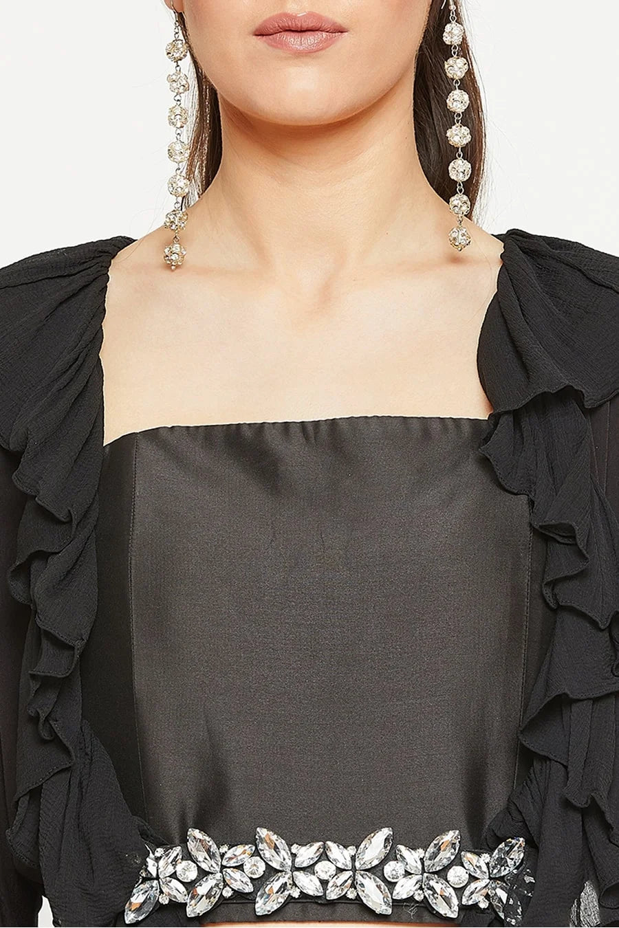 Black Shrug with Dhoti