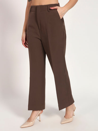 Brown Banana Crepe Blazer Co-Ord Set(Set of 2)