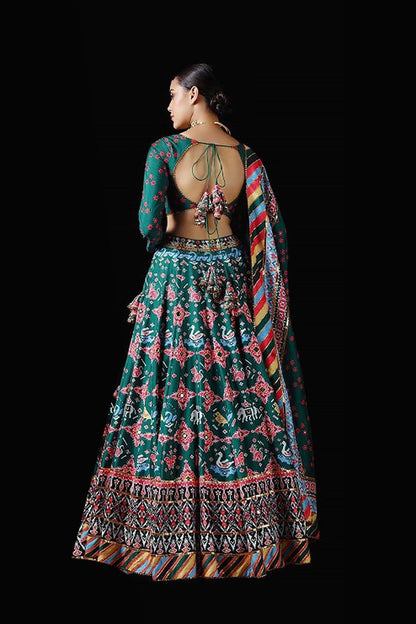 Green Patola Lehenga