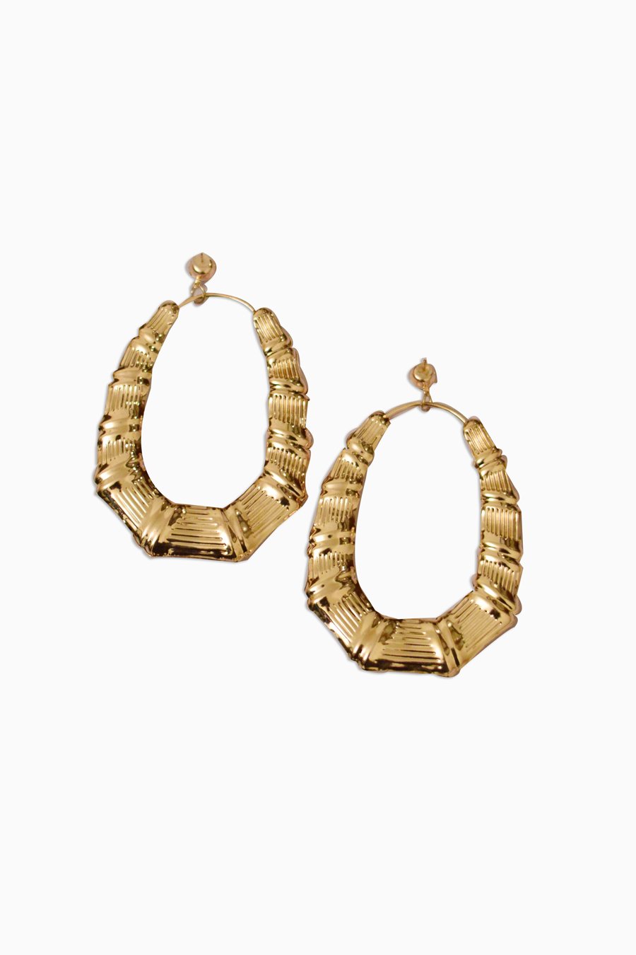 Golden Oval Earrings