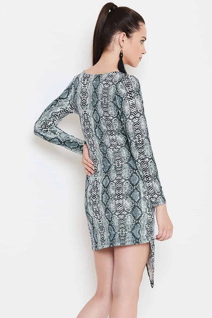 Grey Snake Print Dress