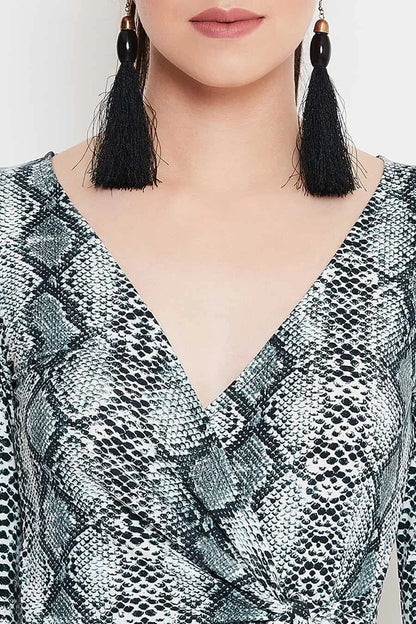 Grey Snake Print Dress