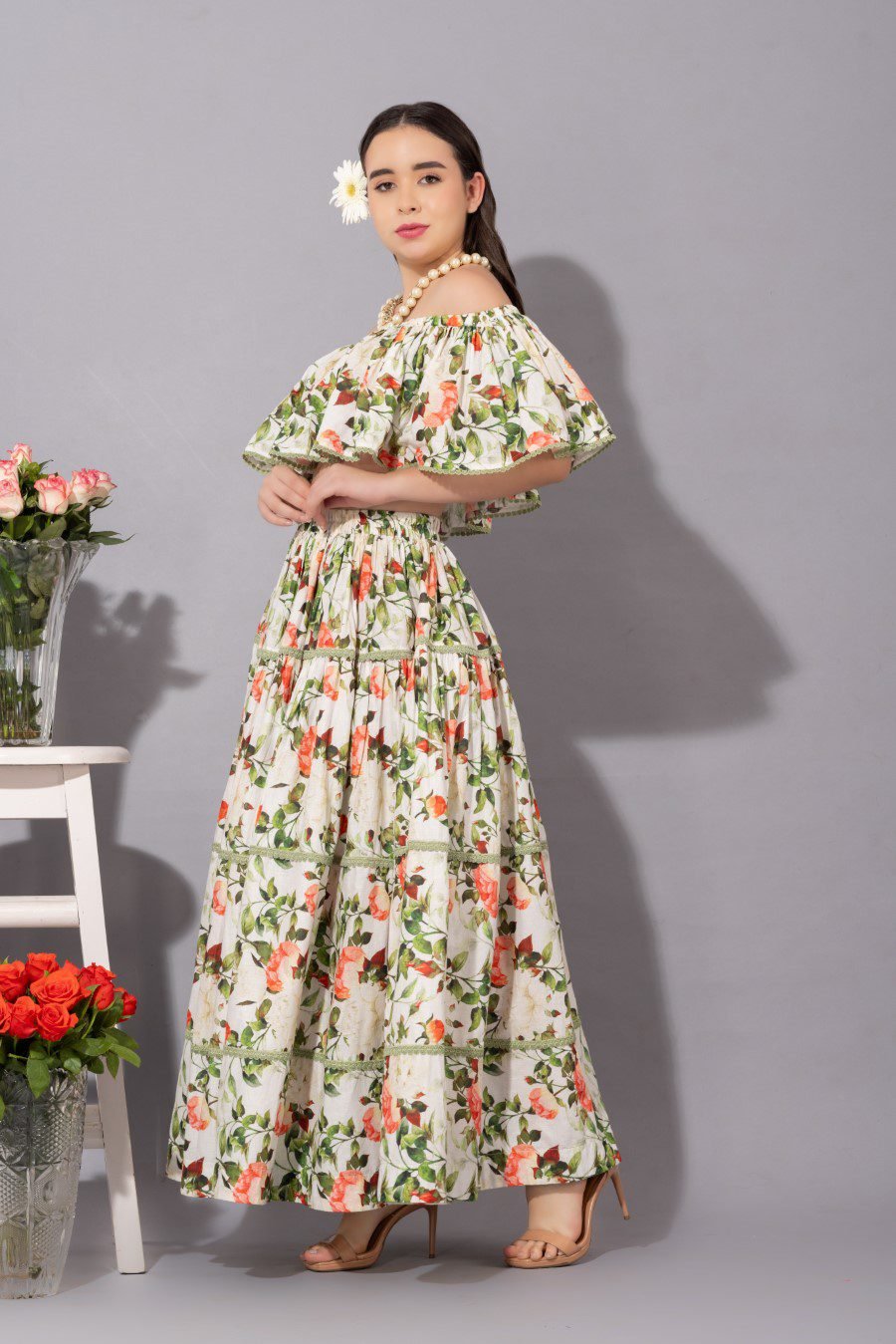 HAWIAN SKIRT CO-ORD SET(SET OF 2)