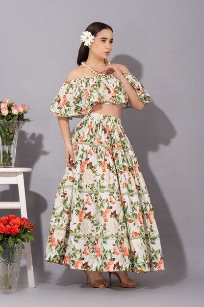 HAWIAN SKIRT CO-ORD SET(SET OF 2)