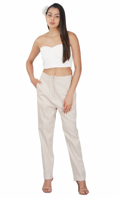 High Waist Khadi Trouser