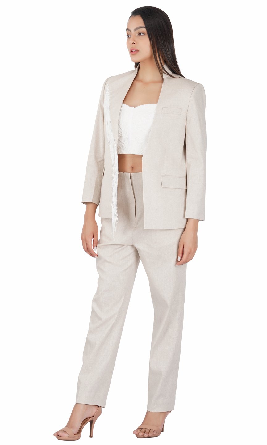 High Waist Khadi Trouser