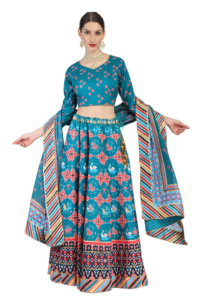 Green Patola Lehenga