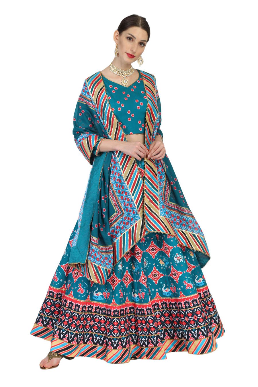 Green Patola Lehenga