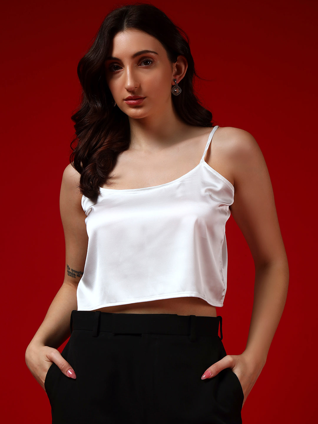 Ivory Whisper Cape Top with Noir Flow