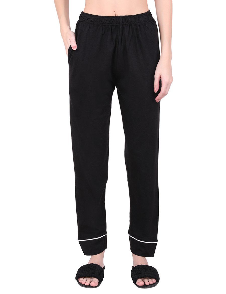 Solid Black Pajama Night Suit Set