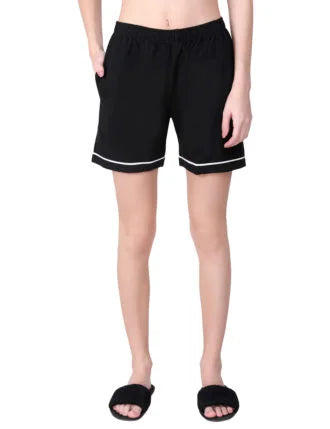 Solid Black Stylist Night Suit Set