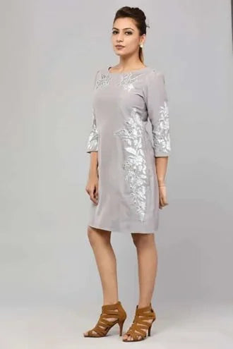 SAI 53 Grey Suede Dress