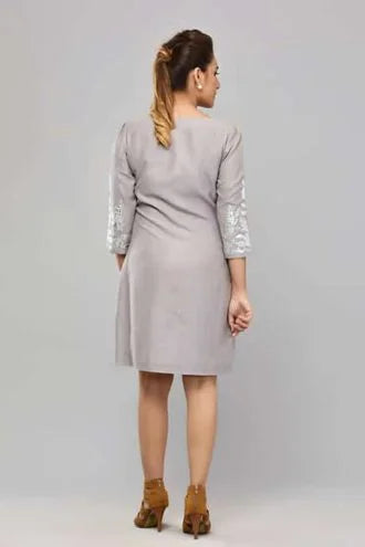 SAI 53 Grey Suede Dress