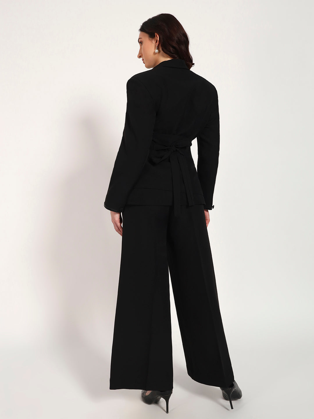 Noir Authority Banana Crepe 3-Piece Blazer Set