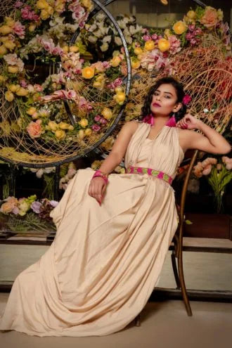 Nude Drapey Gown