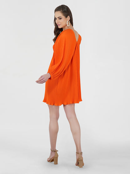 Orange Crinkle Dress